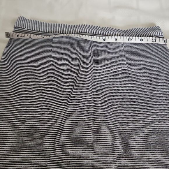 Topshop Striped Pencil Midi Skirt 4 Navy Blue/Gray - Picture 7 of 16
